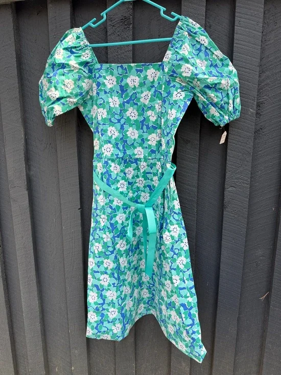 Vintage Lilly Pulitzer style,The Vested Gentress puff sleeve full skirt floral - Picture 1 of 8